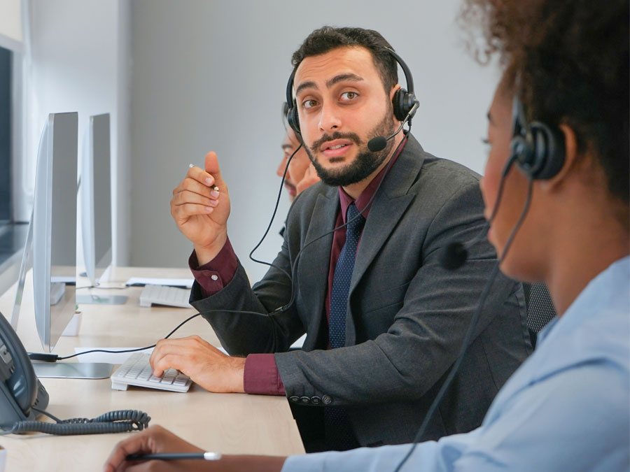 Philippine call center disaster recovery depiction diverse cx agents in discussion in contact center