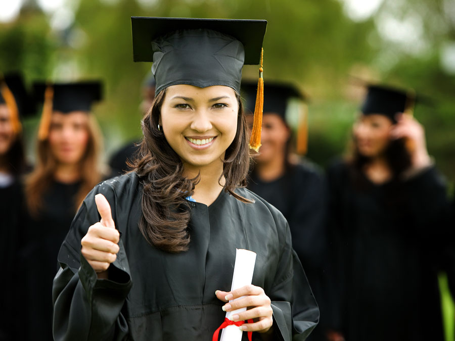 future multilingual call center agent in college graduation