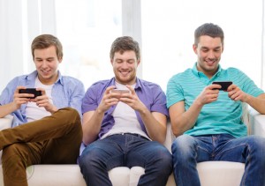 male-millennials-busy-on-smartphones