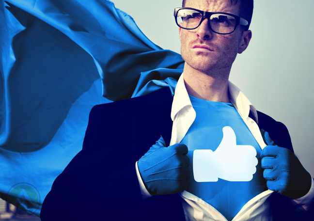 superhero-in-cape-glasses-with-Facebook-Like-logo-on-chest