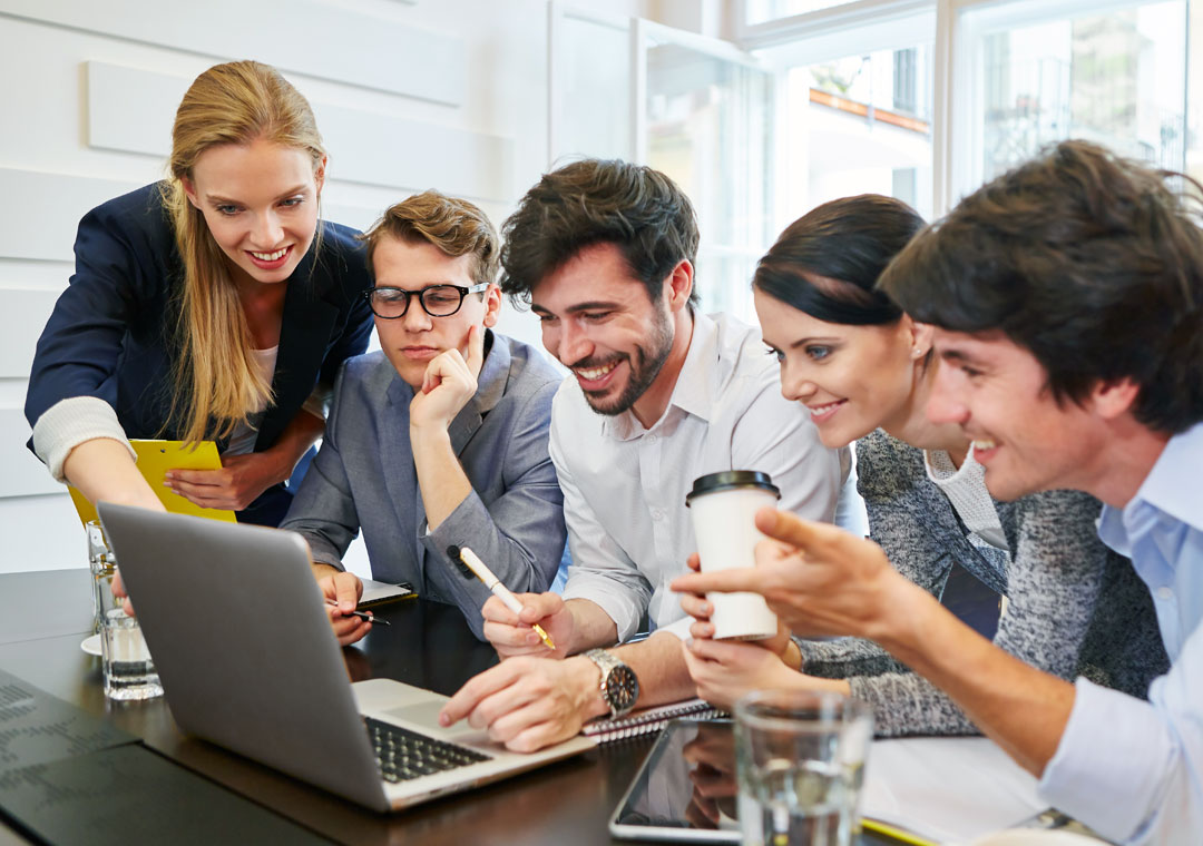 customer care team work huddle