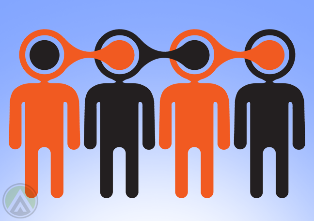 orange-black-stick-figures-connected-by-the-head-depicting-word-of-mouth-marketing