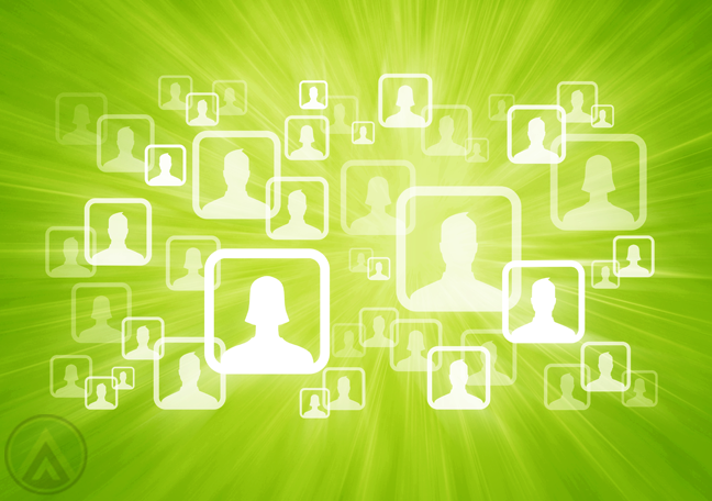human-figures-social-media-user-icons-on-apple-green-background
