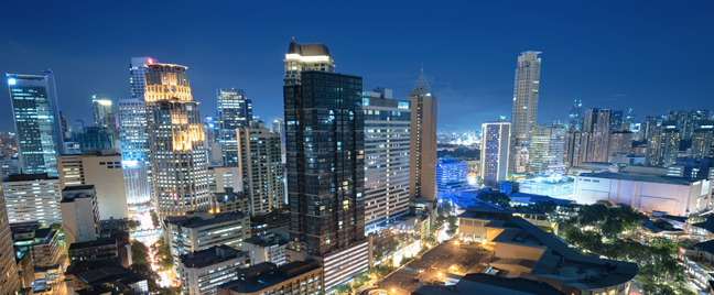 view-of-Philippine-skyscrapers-at-night