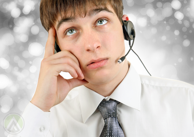 male-call-center-agent-thinking-deeply-looking-up