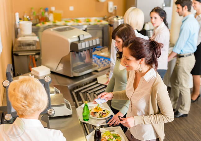 office-employees--in-cafeteria-queued-to-get-food