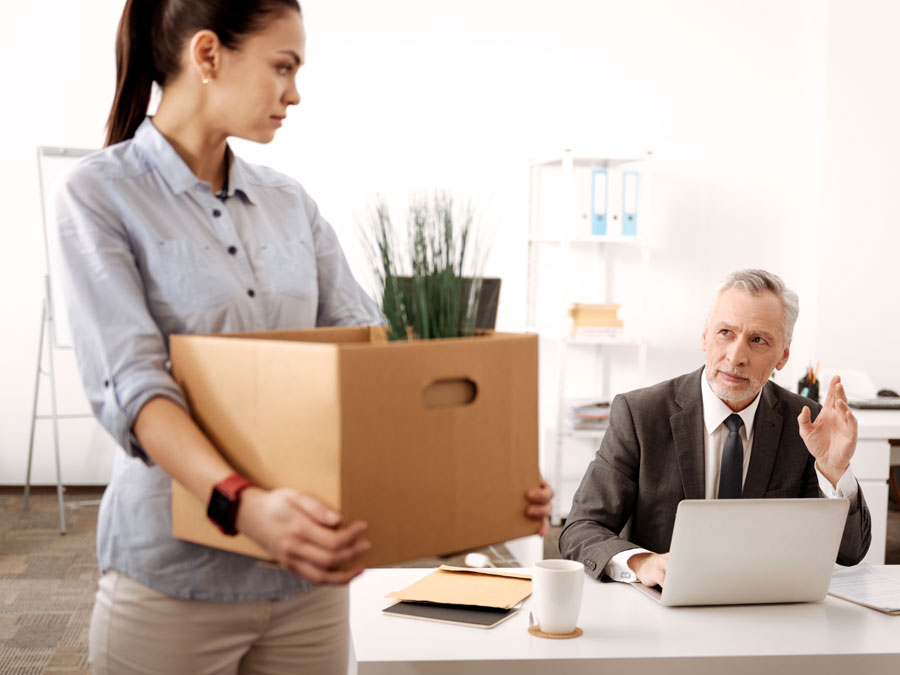 call center team leader waving resigned call customer service agent goodbye