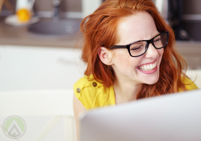 giggling young woman