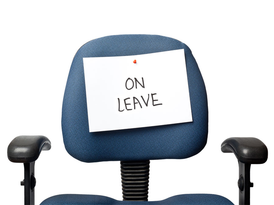 office chair with paper on leave