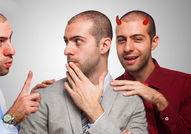 employee tempted by devil
