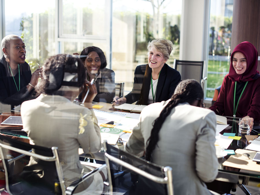 women leaders in business meeting