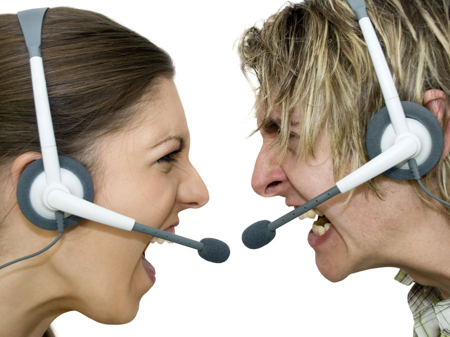call center agents screaming at each other