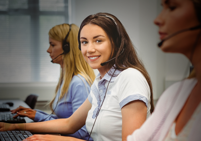 smiling female customer service agent