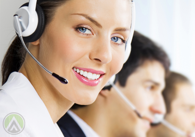 smiling female call center agent