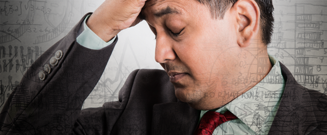 problematic businessman closed eyes