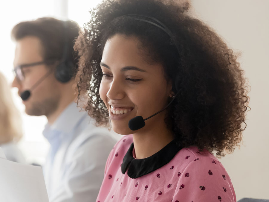 call center agent busy with customer support