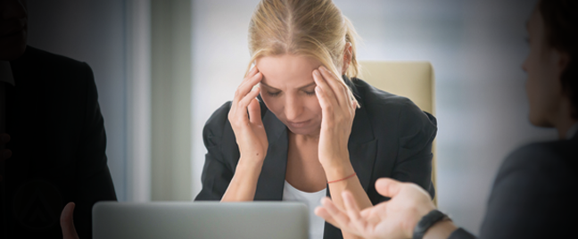 good failed leadership company executive with headache in meeting