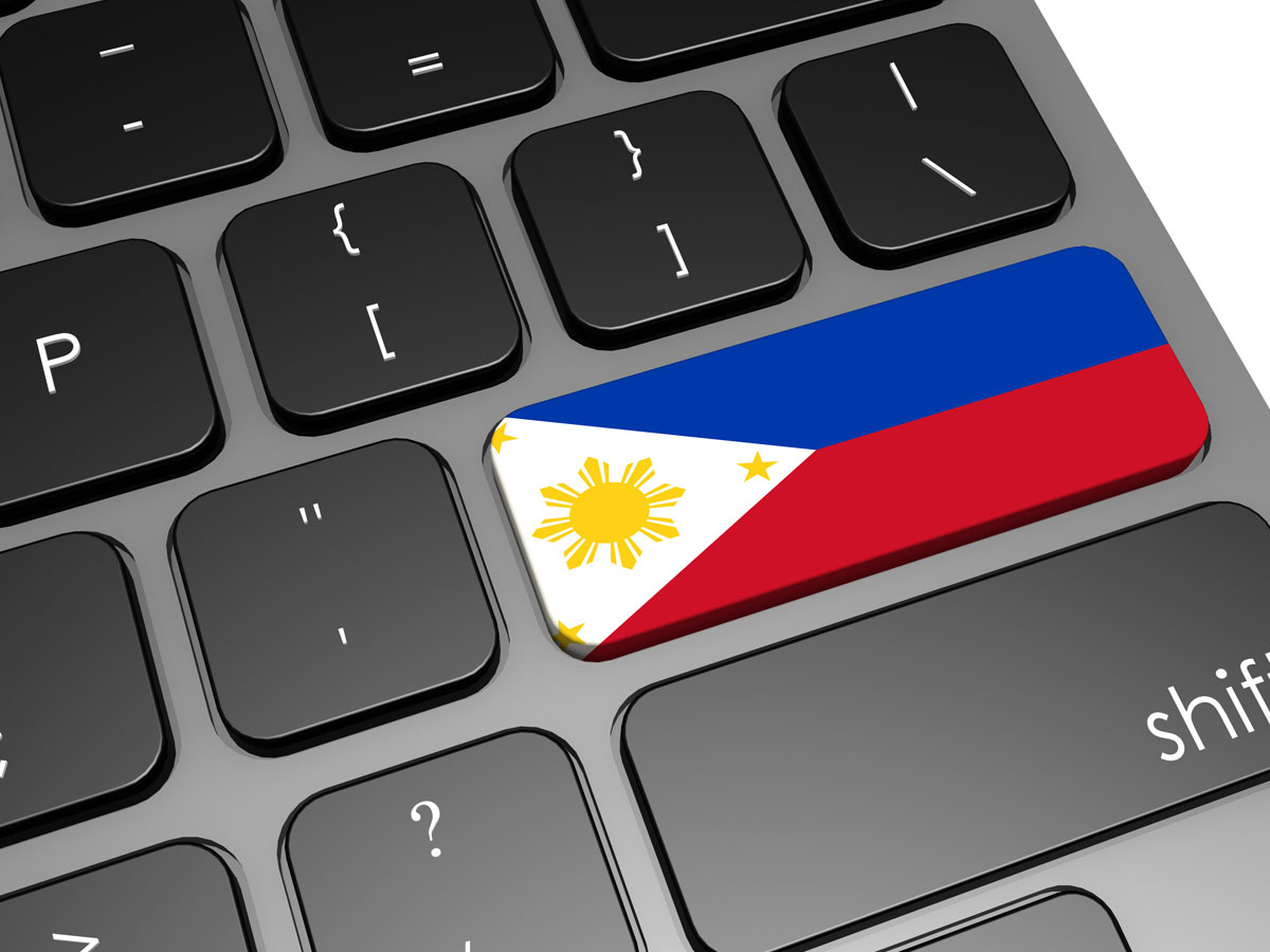 Philippine flag on computer keyboard banner