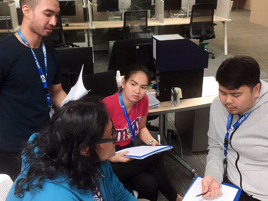 Group discussion during Open Access BPO LEAD training