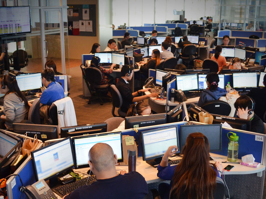 Open Access BPO call center operations floor in Makati