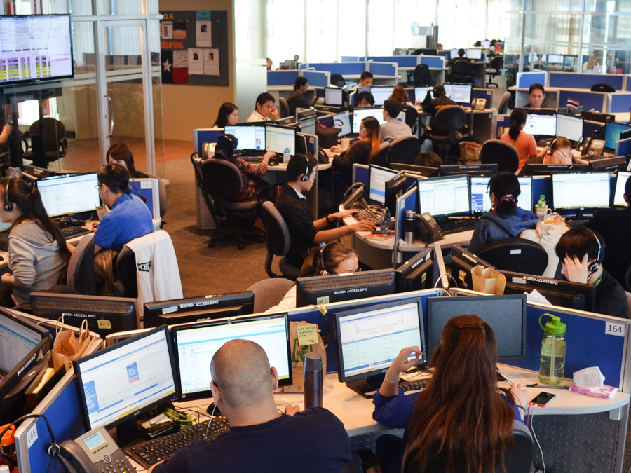 Open Access BPO call center operations floor in Makati