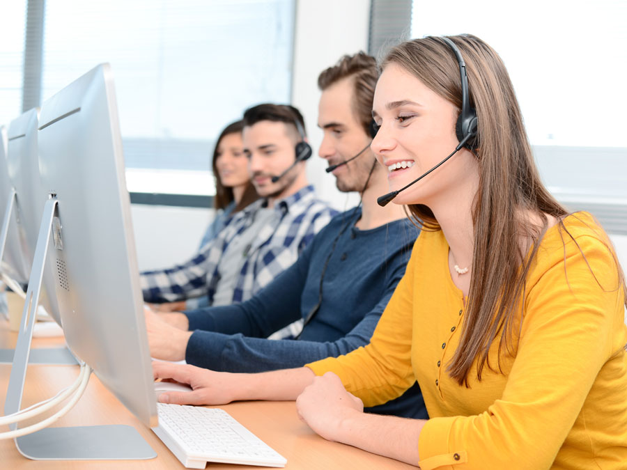 positive customer experience strategy depiction happy customer service agents assisting consumers over the phone
