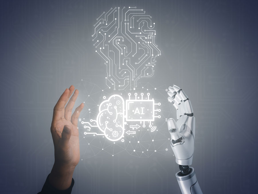2024 data security threats depiction ai artificial intelligence human hands 