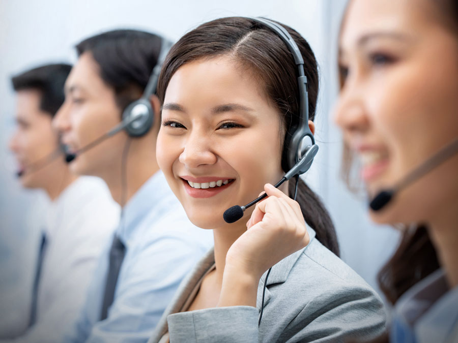 call center creativity depiction empathy CX call center agent rep assisting customer over phone