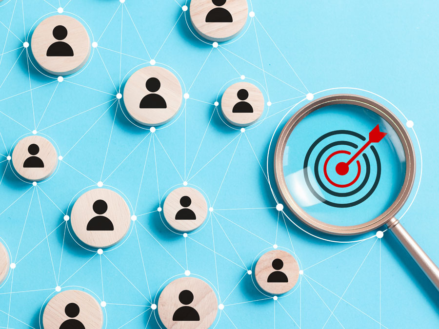 Open Access BPO outsourcing CX customer support call center team target business focus in magnifying lens