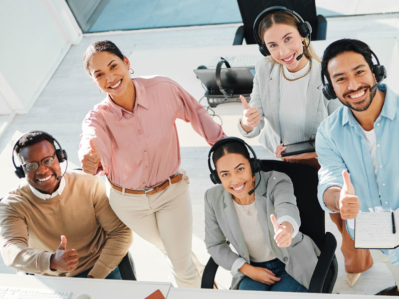 diverse call center team handling best customer experience strategy for brands partners