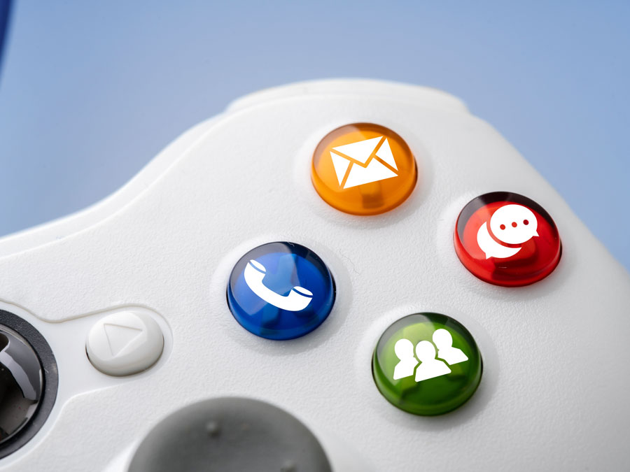 Call center service providers for Gaming Companies depiction close up controller with multichannel