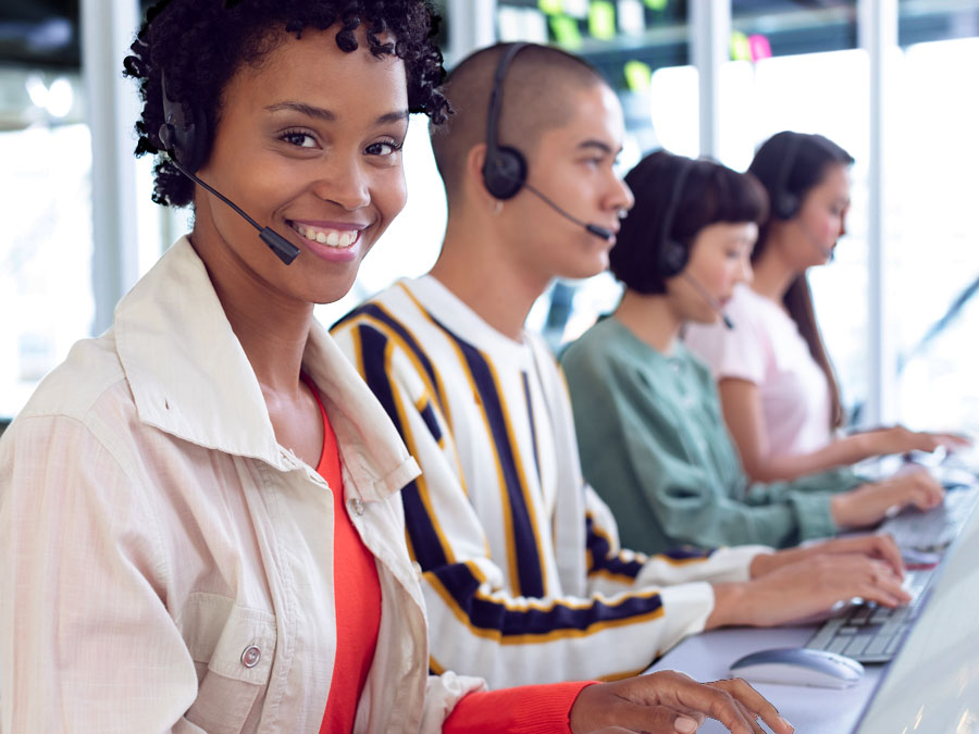 Call center service providers for Gaming Companies depiction diverse multilingual agents