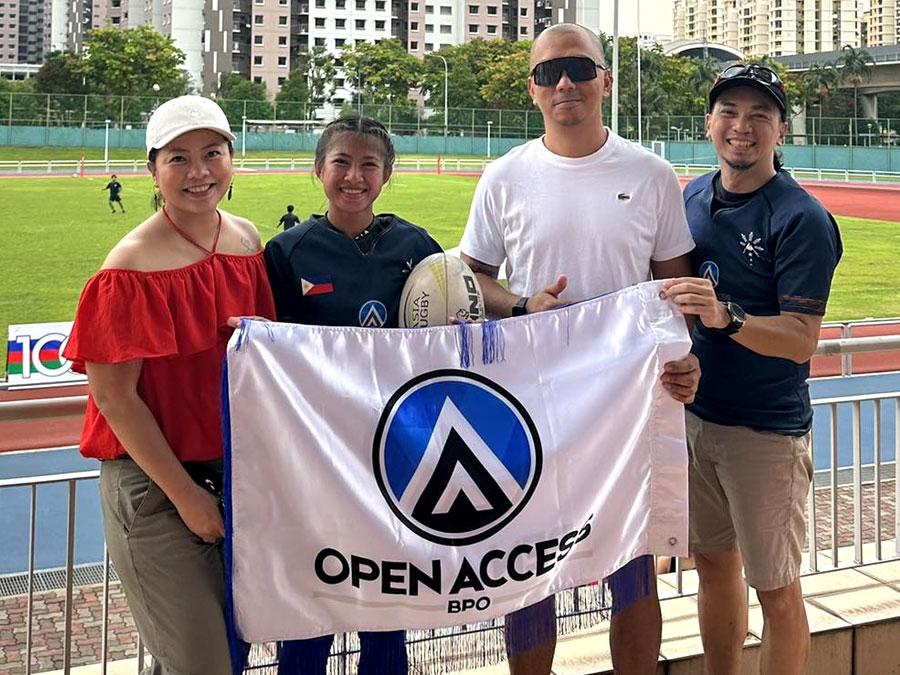 Open Access BPO leadership team support Rugby Athlete Sheila Mae Patino in SEA 7s games