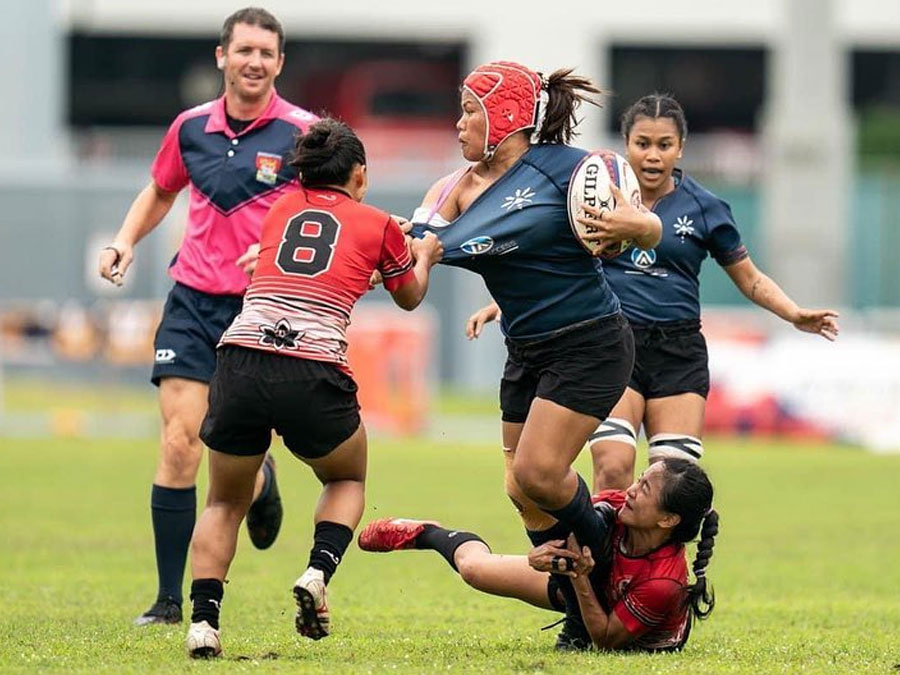Open Access BPO Rugby team Rising Stars women Philippines intense rugby match