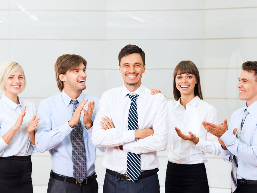 call center support services team in huddle