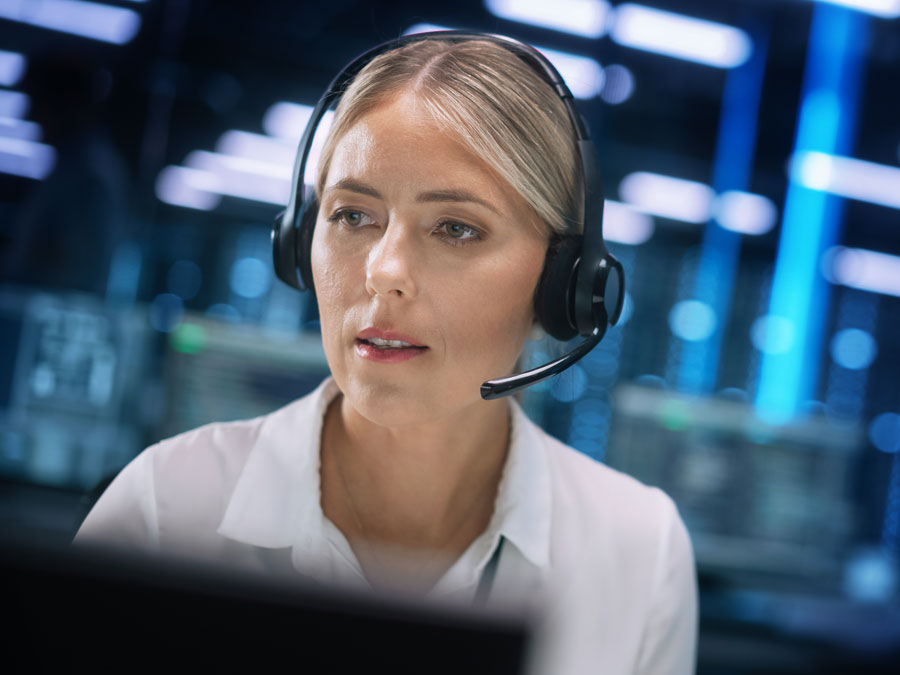 contact center reps handling technical support customer care