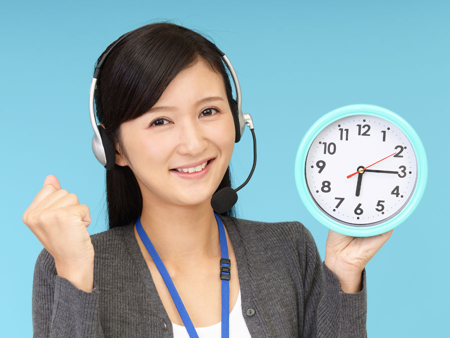 customer attrition retention call center team rep holding clock
