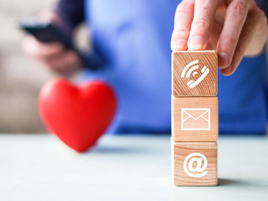 customer attrition retention strategy depiction heart with multichannel communications