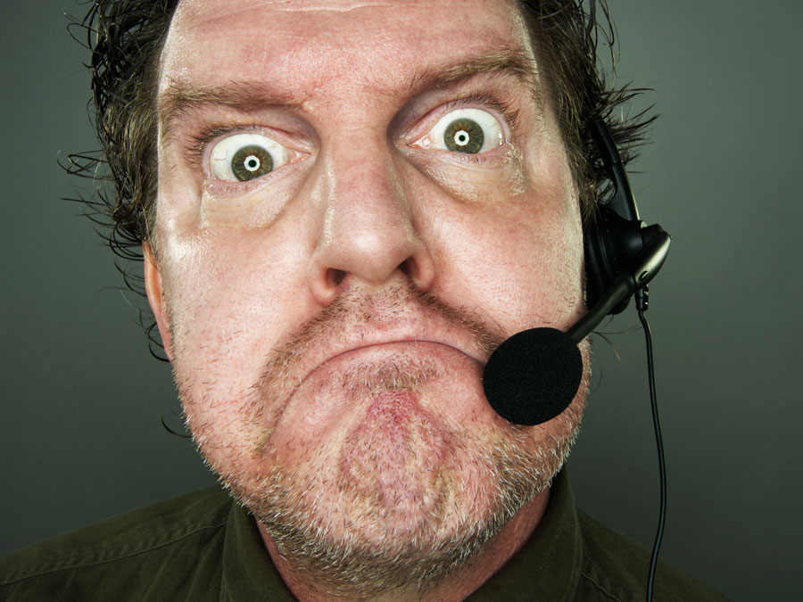 customer service blunders depiction impolite angry irate call center agent rep