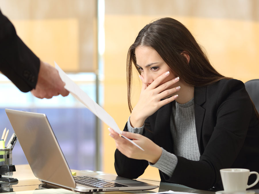 customer support agent speechless with printed document