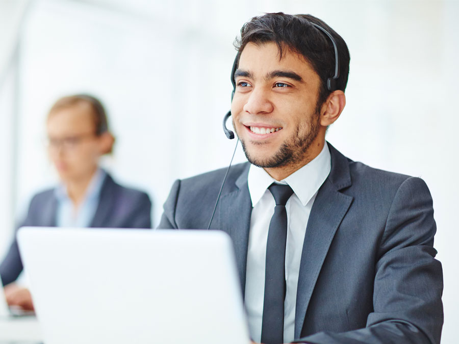 customer support representatives in a call center