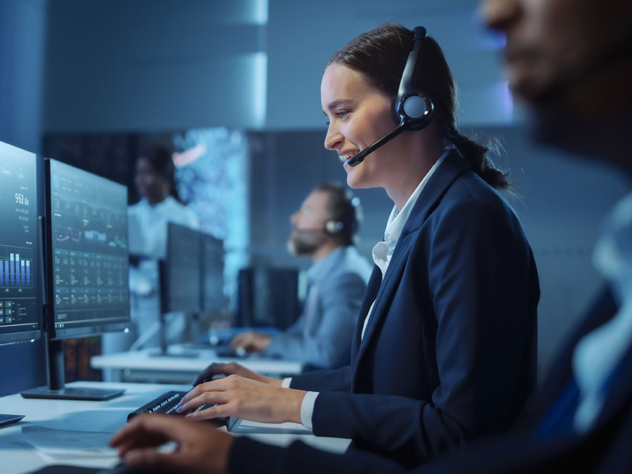 data security experts working in customer experience call center 