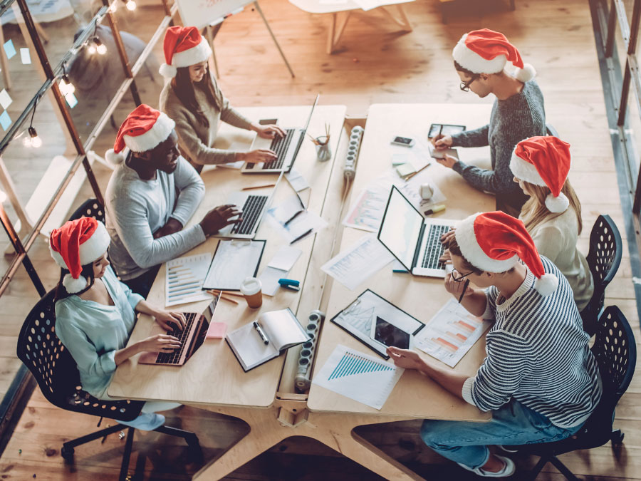 outsourcing customer service team working in a call center