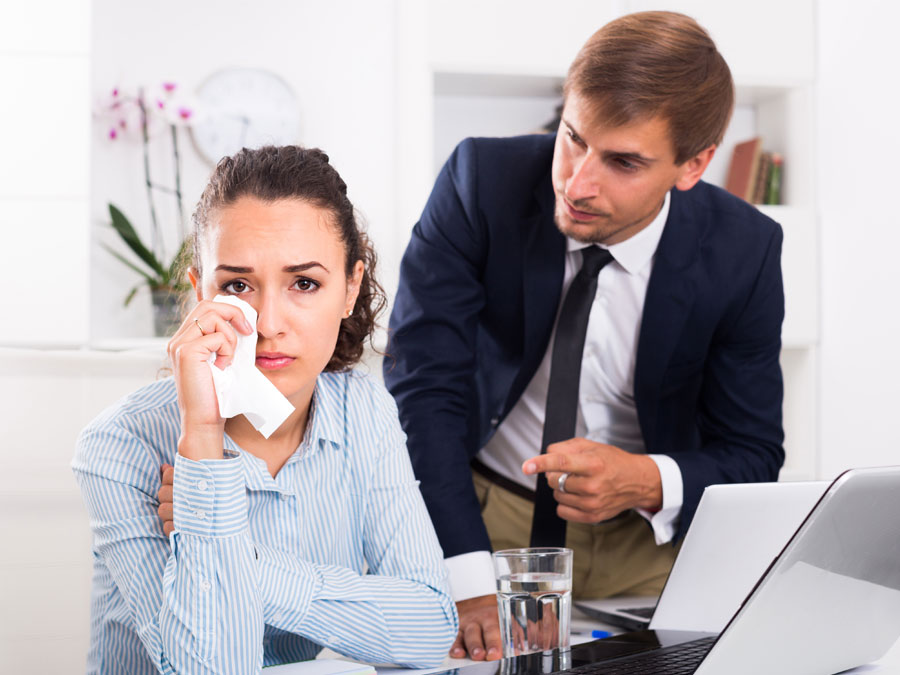 social media content moderation agent upsent crying consoled by call center team leader