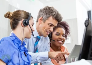 diverse-call-center-services-customer-service-manager-using-tablet