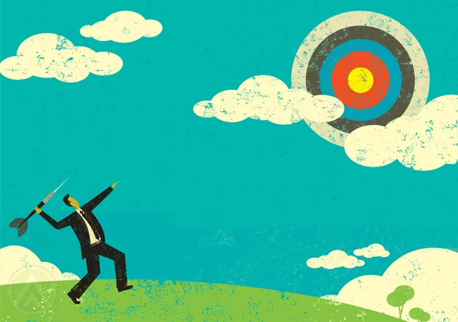 businessman-about-to-throw-dart-to-giant-dart-board