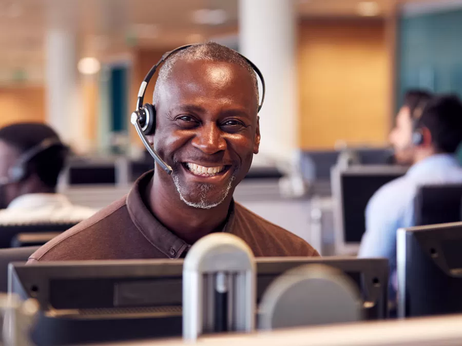 customer experience smiling brightly