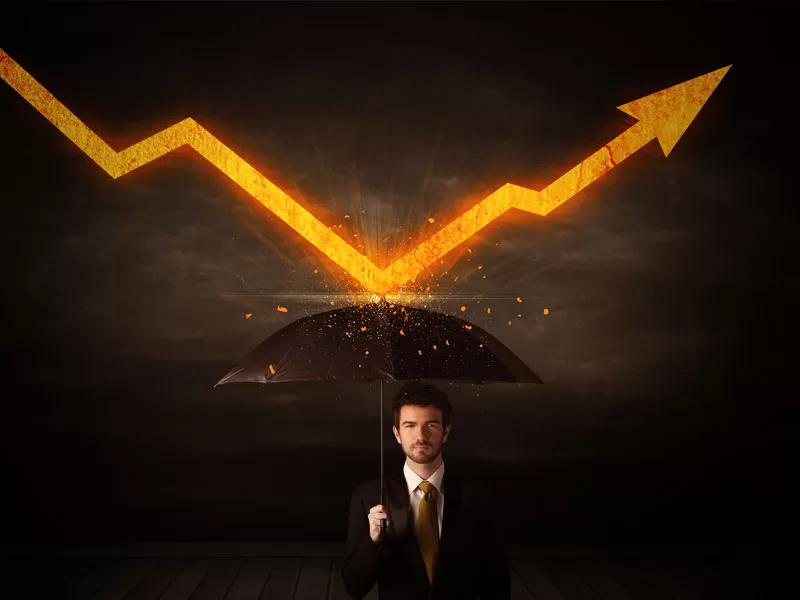 brand company executive using umbrella depict business resiliency disaster recovery continuity